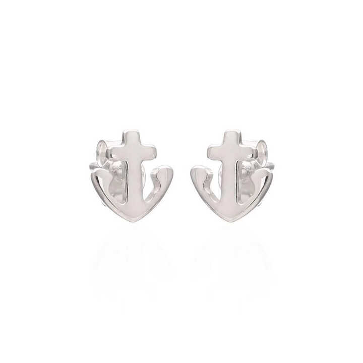 Anchor design sterling silver stud earrings