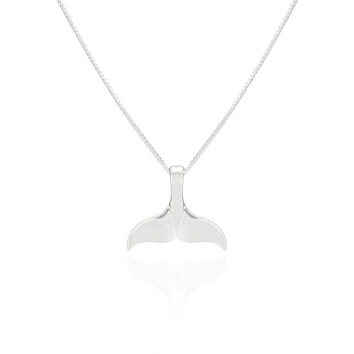 Whale tail design sterling silver pendant